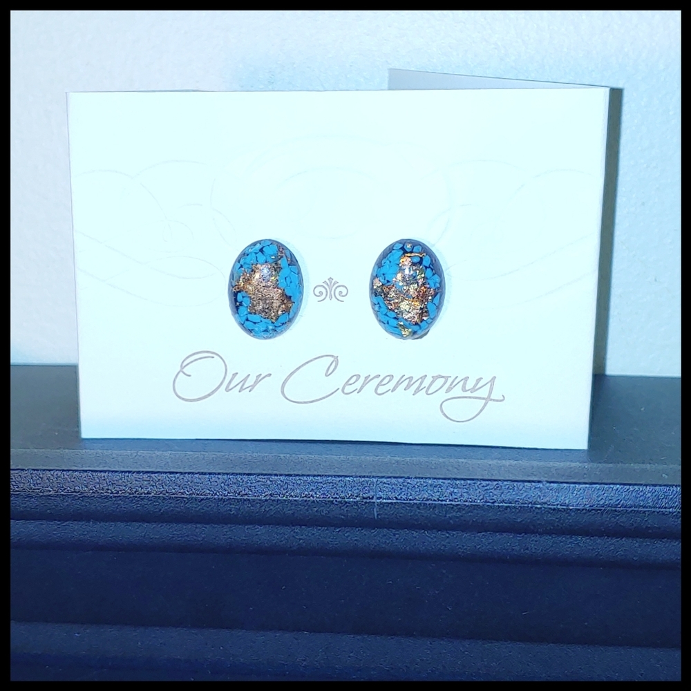 Vintage Art Glass Foil Earrings